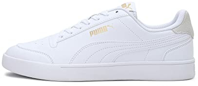 PUMA Unisex Puma Shuffle Sneaker, Puma White-Puma White-Puma Team Gold, 44 EU
