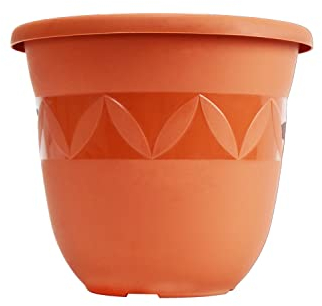 Plastard Blumentopf 40 cm Durchmesser Terrakotta grosser Pflanzkübel für Innen und Außen Übertopf Untertopf Blumenkübel Blumentöpfe aus Kunststoff für Garten Balkon Terrasse Plant Pot Pflanzentopf