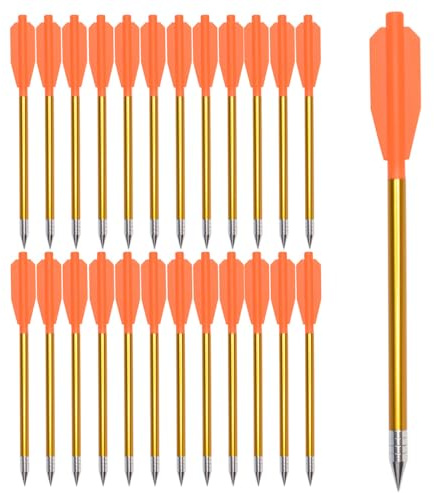 ELONG OUTDOOR 6.3 Pulgadas Flechas de Ballesta de Aluminio con Puntas de Flecha de Caza, Pernos de Ballesta para Mini Pistola Ballesta precisión de Destino Flechas-Pesca Caza Práctica Tiro con Arco