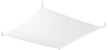 SOLLUX lighting Luna 2 Lámpara de Techo Diseño Moderno Minimalista para Salón Dormitorio Funciona con Bombillas G13 4 x 9 W Incluido en SetFabricado en Tela Blanca 105x105x15cm