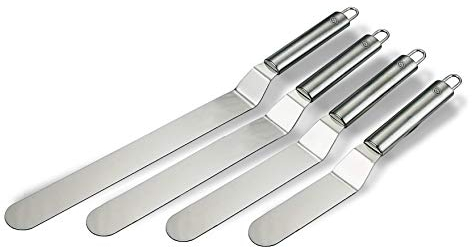 NEWLINE NY Baker's Professionelles Edelstahl-Spachtel-Set, 4 Stück, 6 Zoll, 8 Zoll, 10 Zoll und 12 Zoll, für beste Zuckerguss-Dekoration