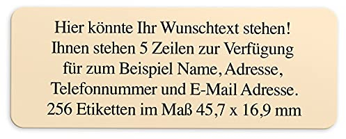 Adress-Aufkleber | PERSONALISIERT | 256 Stück | kleine Etiketten mit Wunsch-Text - Motiv Farbe Apricot | für Namen und Adressen