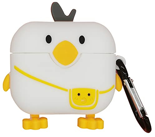 Kompatibel mit Airpods 3 Generation Hülle 2021, Niedliche 3D Cute Cartoon Silikon Ente Duck Hülle Schutzhülle, Kinder Teenager Jungen Mädchen Frauen für AirPod 3rd Gen Case Cover - Rucksack Ente Weiß