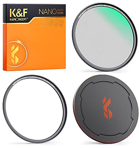 K&F Concept Nano X-serie Black-Mist 1/8 magnetiskt magnetfilter svart kändis 1/8 filter effektfilter svart diffusion med objektivadapter-58 mm