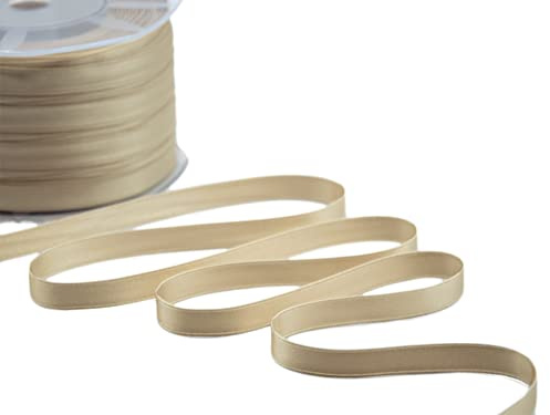 Furlanis - Doppelsatinband, Italienische Gewebe - Beige, 10 mm x 25 m