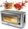 Duronic TB10 Tostapane elettrico 2 fette | 1000W e 6 livelli doratura | 3 funzioni | Finestra di controllo trasparente | Grande apertura | Scongelamento | Per pane, frittata, brioche, pancake, waffles