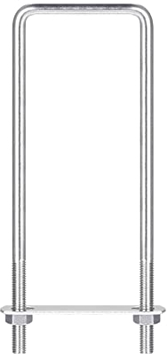 sourcing map 3 Stück U-Bolzen M8 x 42mm x 100mm U Bügel U-Schrauben Quadratische Bügelschraube 304 Edelstahl mit Mutter Platten Klemmschraube für Dachbox Zaun Auto Abschleppen Befestigung