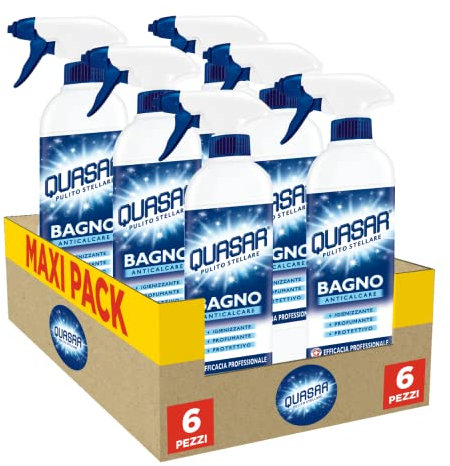 Quasar - Bagno Anticalcare - Igienizzante, Profumante e Protettivo - 6 Flaconi da 750 ml