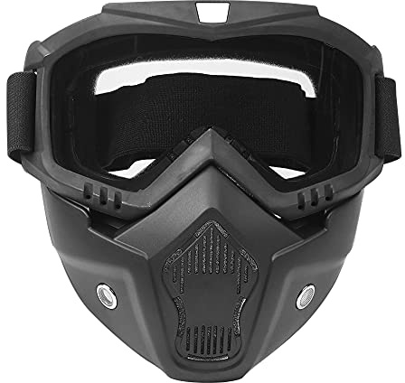 Motorradbrille mit Maske Outdoor Reiten Radfahren Abnehmbare Schutzbrille (transparent) (Transparent)