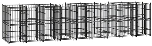 Yolola Outdoor-Hühnerstall,Hühnerhaus Freilaufgehege Stahl Freigehege Ohne Dach Hühnergehege Hühnerkäfig,Gehege Hühner 864 x 192 x 200 cm Für Hühnern, Hennen, Enten und Anderen Kleintieren