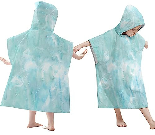 doyouwantmore Kinder Wickeln Poncho Handtuch Bademantel Schnell trocknende Batikfarbe Kapuze Strandtuch Bademantel Bademantel mit Kapuze für Surfen Schwimmen Bad Reisen