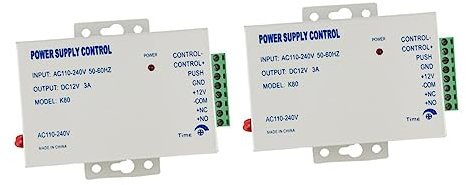 Mobestech Alimentatore 12V 3A Per Controllo Accessi Porta Con Protezione Sovraccarico Cortocircuito E Ritardo Regolabile 0-15S Compatibile Con Serrature Elettroniche E Sistemi Di Sicurezza