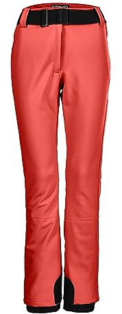 killtec Damen Skihose/Softshell Hose mit Schneefang und Gürtel KSW 221 WMN SKI SFTSHLL PNTS, neon-Coral, 46, 37328-000