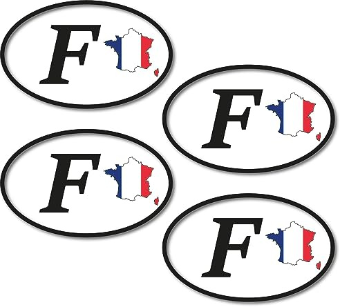 Frankreich Aufkleber 4 Stück 8x5cm EM Autoaufkleber Sticker Umriss Europameisterschaft Auto Urlaub Wohnmobil StVO Kleber wasserfest