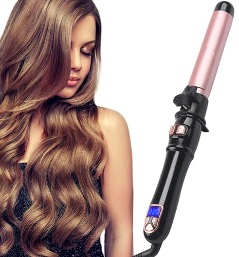 Aibeau Automatic Rotating Hair Curler, 28MM Curling Iron with LCD Display 100-220℃, Large Barrel Beach Hair Waver Curling Wand for Waves, Beach Curls, 1H Auto Off, Gift for Women