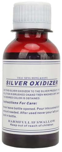 Argent Noir, Gel de Patine D'oxydation D'Argent Sterling de 3,4 Oz, Solution D'oxydation D'Argent Stabilisée, Outil de Bijoux Professionnel pour L'estampage des Cuivre et Bronze