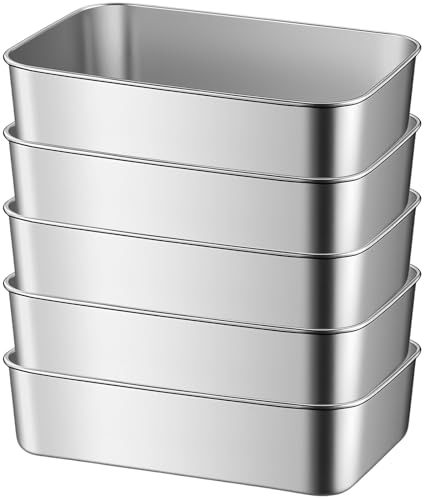 Stampo per pane, 5 stampi per pane, in acciaio inox, per torte e pane, 23 x 6 cm, sano, lavabile in lavastoviglie