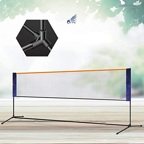 Badminton-Netz-Set, 6 m, tragbar, höhenverstellbar, Tennisnetz for drinnen und draußen, for Beach-Volleyball, Tennis, Badminton, mit Tragetasche/621