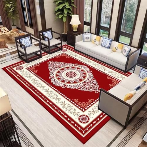 DJHWWD Kinderteppich Wald Hübscher Teppich Pflegeleichter, moderner, bedruckter Wohnzimmer-Dekoteppich 200x300CM Rot Kinderzimmer Teppich Teppich Teenager Mädchen
