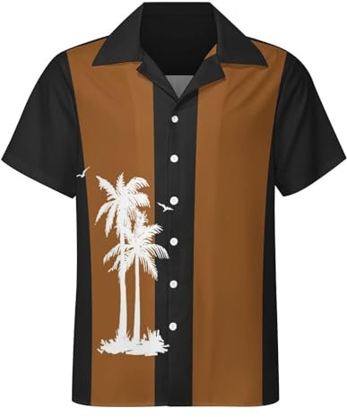 Hawaii Hemd Baumwolle Herren Weiß T Shirt Set Bad Taste Outfit Trachtenhut Kostüm Männer Hemden