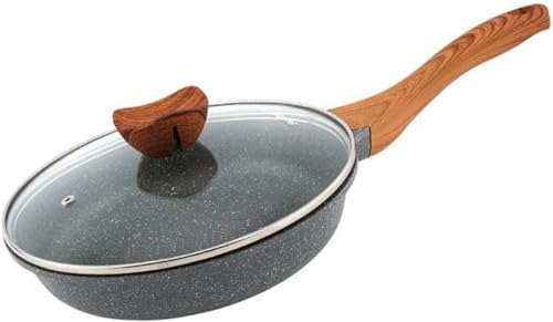 Wok in ghisa Wok in Ferro Wok Cinese Wok in Ferro per Cucinare Wok in ghisa Wok con tacca Padella Wok con Coperchio Wok da 12 pollici-26 cm (26 cm)