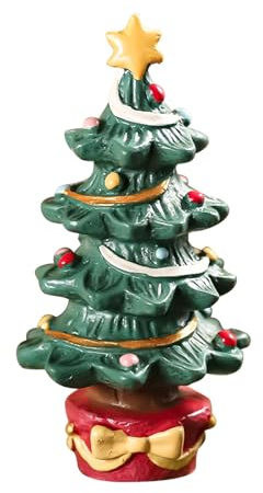 NAUZE Weihnachtsbaum-Aquarium-Dekoration, Kunstharz, Kunsthandwerk, Tischdekoration, kreatives Aquarium-Zubehör für Cartoon-Weihnachts-Landschaftsgestaltung