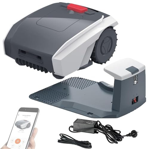 Eastnmythet Cortacésped robótico, cortacésped automático con Control de aplicación con Cable delimitador, cortacésped con navegación GPS y estación de Carga
