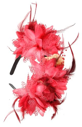 GALPADA halloween haarschmuck halloween kopfschmuck kronkorken Halloween-Accessoire rotes Stirnband Tag der Toten Kopfschmuck mexikanischer haarschmuck Halloween-Blumen-Stirnband Stoff