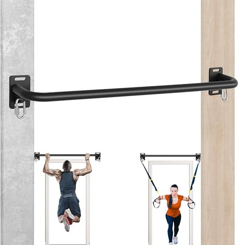 HWOOUSA Heavy Duty pull up-stång väggmonterad, väggmonterad dragbar för helkroppsstyrketräning, reglmonterad pull-up stång med platsbesparande design för hem- och garageanvändning, stöder upp till 270