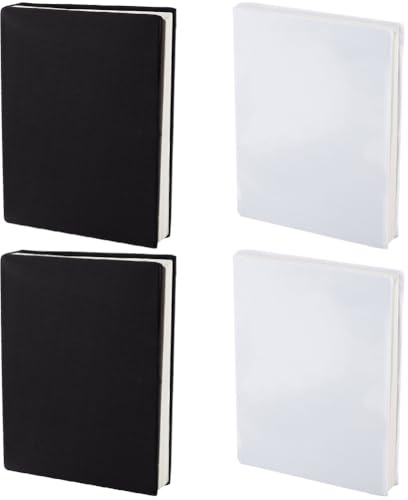 craspire 4 Stück Dehnbarer Buchumschlag Schwarz Weiß Waschbar Wiederverwendbar Große Buchhülle Aus Nylon Buchschutz Elastische Notizbuchumschläge Für 9x11 Zoll Hardcover Bücher Lehrbuch Geschenk