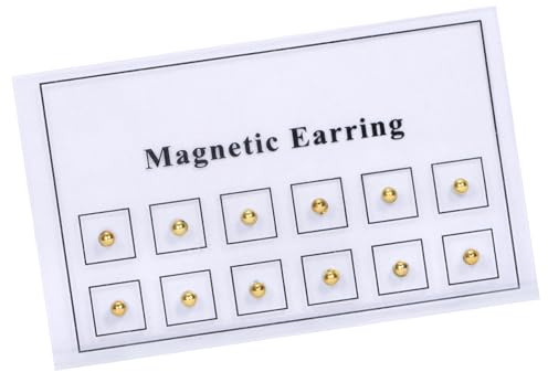 AVYRING 12 Piezas Studs para Nariz Falsos, Pendientes Magnéticos para Mujeres, Piercing de Nariz Falso en Acero Inoxidable con Studs Dorados