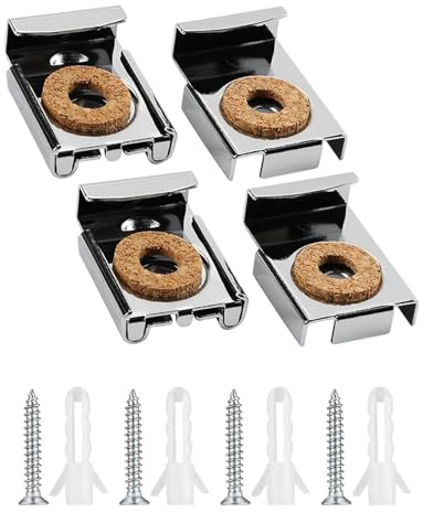 BARRU 8 Pezzi Ganci per Specchio a Muro,Clip per Specchio, Appendi Specchio con prigionieri e Vit,Bathroom Mirror Glass Wall Hanging Fixing Kit per Appendere Oggetti Incorniciati, Immagini, Specchi