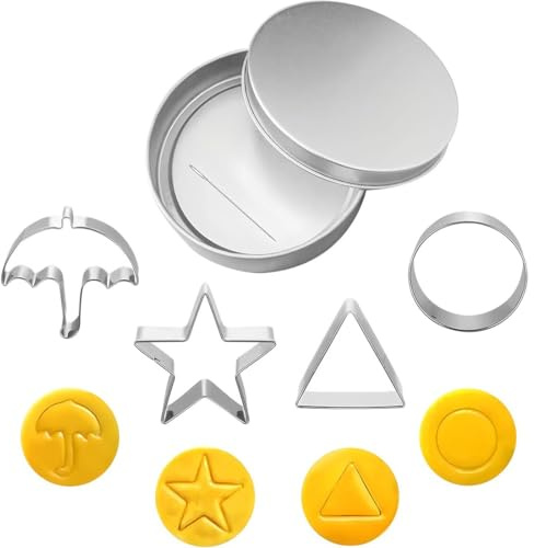 COYUN Lot de 7 Emporte-pièces en Acier Inoxydable en Forme de Cœur, Emporte Piece Patisserie, Emporte Piece Biscuit, Cercle, Fleur, étoile pour Pâtisserie, Formes Variées pour la Pâtisserie Créative