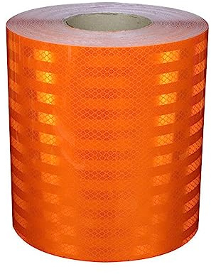 Rouleau de ruban réfléchissant extérieur, barrière de sécurité autocollante, avertissement, étanche, haute intensité, for véhicules, vélos, vêtements, casques, boîtes aux lettres, visibilité(Orange,3m