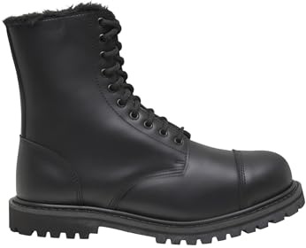Brandit Platå Phantom Fur Liner 10 Eyelet Boots, storlekar UK4/EU38 till UK13/EU47, Svart päls liner 10 eyelet, 47 EU