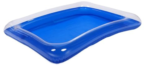 JUMPLAWN Inflatable Pvc Sandbox for Kids Blue 1.2m Size Non-toxic Easy to Inflate for Beach Play and Educational Activities