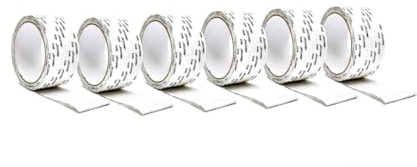 DRW Nastro adesivo di riparazione zanzariera nero 6 pezzi 48 mm x 5 m