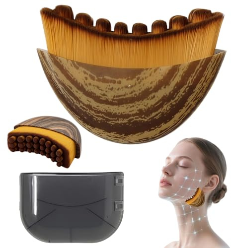 OIXYA Pennello per contorni, spazzola viso,pennello per il viso per spazzolatura a secco, strumento massaggiante per scolpire viso, mento e mascella-1pc