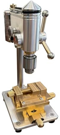 LeTkingok Mini Trapano a Colonna ad Alta Precisione, Micro Trapano da Banco con Regolazione dell'Asse XY, Macchina per la Riparazione di Orologi e Gioielli