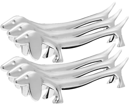 SHOWERORO 6 Soportes Reposacubiertos de Aleación de Zinc en Forma de Perro Plateado Soporte Decorativo para Palillos y Cucharas en Mesa de Comedor Organizador Funcional para Cocina