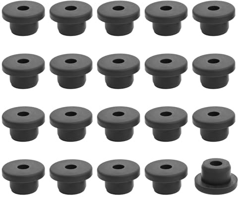 20 arandelas de goma, pasacables de 12 mm, orificio de 8 mm, Grommet de goma de identificación, color negro, para cortafuegos y protección de cables de coche