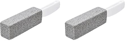 Bimsstein-Toilettenschüssel-Reinigungsbürste, natürlicher Bimsstein, effiziente Reinigung von harten Wasserflecken, Rostentfernung für Toilettenfliesen, Grills, hellgrau, 24 x 3,8