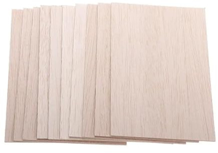 Madera sin terminar para bricolaje, 5 hojas de madera de 100/150/200/300 mm de largo, 100 mm de ancho, 1/1,5/2/3/4/5/6/8 mm de grosor para proyectos de manualidades (100 x 100 x 1 mm)