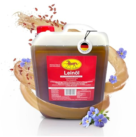 Scheidler horse-direkt Leinöl für Pferde, Hunde & Katzen 10 Liter – Mühlenfrisch kaltgepresstes Leinsamenöl ohne Zusätze – Reich an Omega 3 & 6 für Fellwechsel/Barf Öl – Aus Deutschland