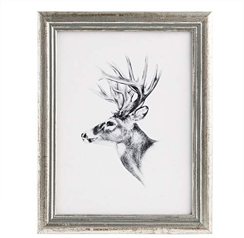 WOLTU Cornice per Foto 15x20cm, Portafoto in Legno Massello e Pannello in Plastica, Cornice da Parete e Tavolo, Collage Foto, Argento