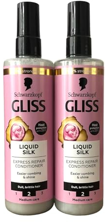 Schwarzkopf Gliss Liquid Silk Gloss Express Repair Conditioner 200Ml -Pack Of 2