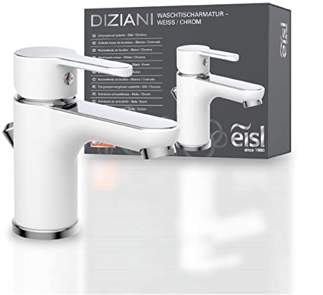 EISL disegno Nuevo, Miscelatore monocomando per lavabo, 1 pezzi, bianco/cromato, ni075dinwcr