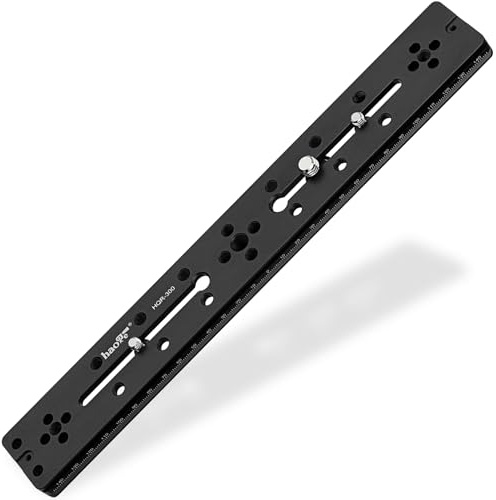 Haoge 300mm Multi-purpose Dual Dovetail Long Quick Release Extender Rail Sliding Plate for Camera Tripod Ballhead Clamp, Fits Arca Swiss, Sunwayfoto, Benro