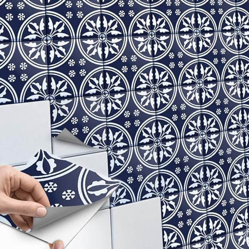 CREATISTO Fliesenaufkleber Fliesenfolie Mosaikfliesen - Stylische Sticker Aufkleber für Fliesen I Stickerfliesen - Mosaikfliesen für Küche, Bad, WC Bordüre (15x15 cm I 72 -Teilig)