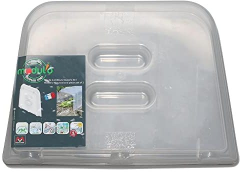 NOOR Tappi terminali per Tunnel di Piante Modul'o 40 I 105 x 39 x 30 cm, Trasparenti I coperchi per Tunnel di plastica per aiuole vegetali, Set da 2 Pezzi